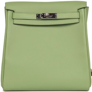 Hermes Kelly Ado II Backpack Vert Criquet Evercolor PHW