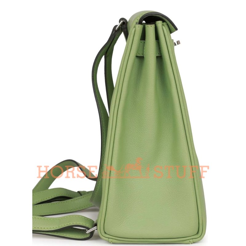 Hermes Kelly Ado II Backpack Vert Criquet Evercolor PHW