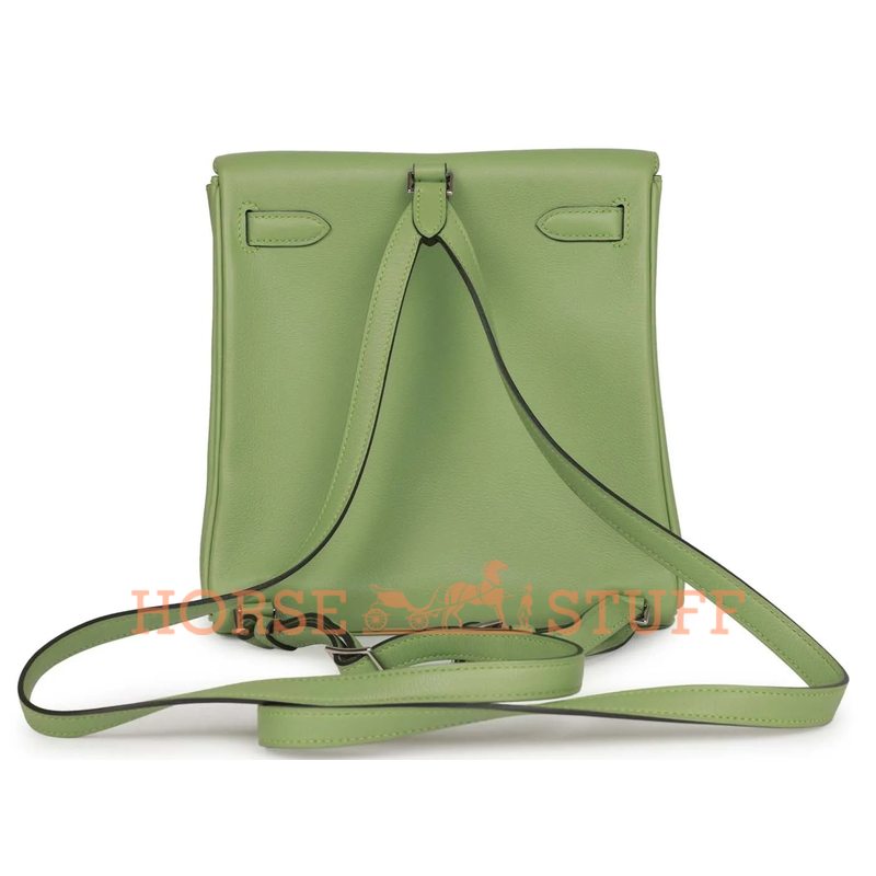 Hermes Kelly Ado II Backpack Vert Criquet Evercolor PHW