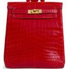 Hermes Kelly Ado II Backpack Braise Shiny Crocodile Niloticus GHW