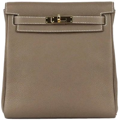 Hermes Kelly Ado II Backpack Etoupe Togo GHW