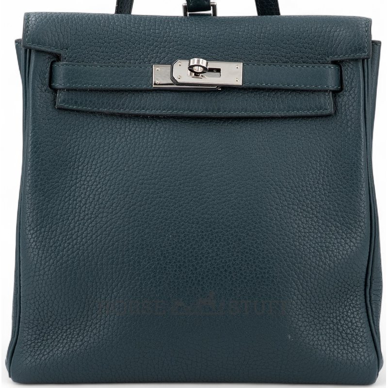 Hermes Kelly Ado II Backpack Vert Cypress Togo PHW
