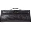 Hermès Kelly Cut Clutch Limited Edition " So Black " Black Matte Crocodile Alligator PVD ( black hardware )