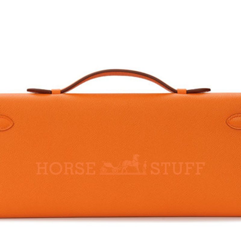 Hermès Kelly Cut Clutch Feu Epsom GHW