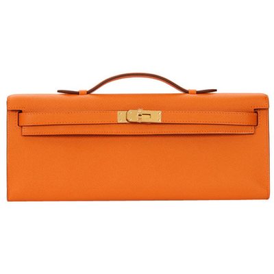 Hermès Kelly Cut Clutch Feu Epsom GHW