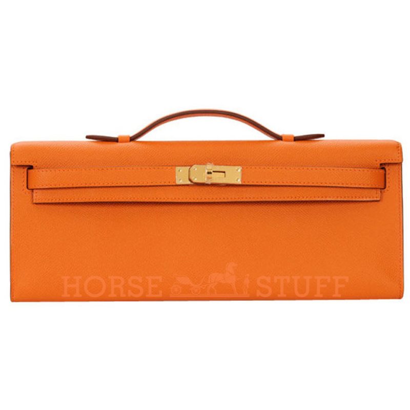 Hermès Kelly Cut Clutch Feu Epsom GHW