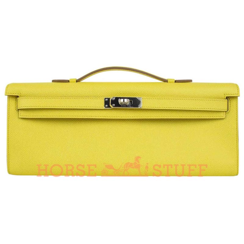 Hermès Kelly Cut Clutch Souffre Epsom PHW