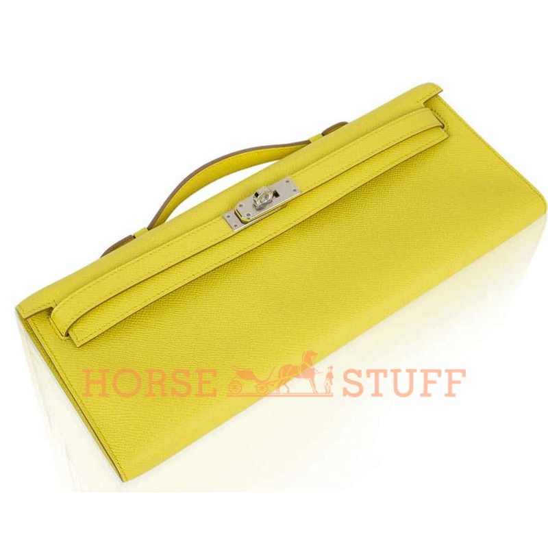 Hermès Kelly Cut Clutch Souffre Epsom PHW