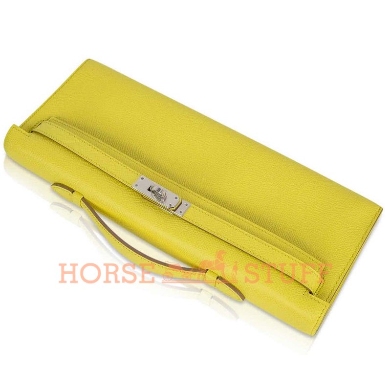 Hermès Kelly Cut Clutch Souffre Epsom PHW