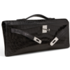 Hermès Kelly Cut Clutch Black Matte Crocodile Niloticus PHW