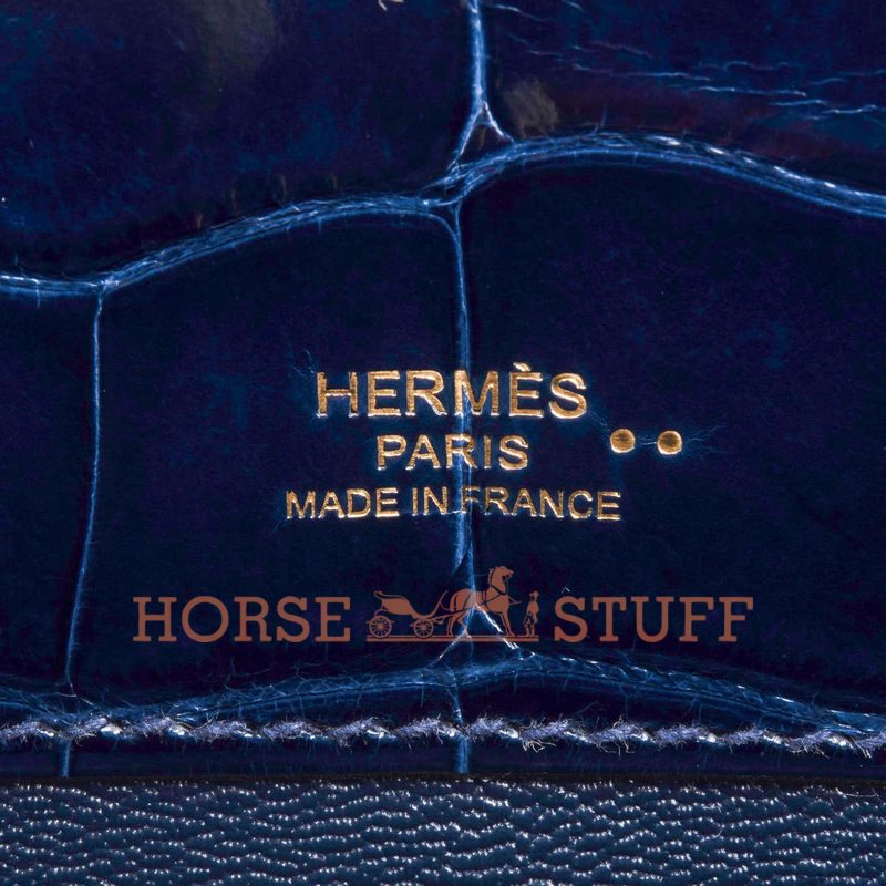 Hermès Kelly Cut Clutch Blue Sapphire Lisse Crocodile Niloticus GHW