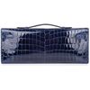 Hermès Kelly Cut Clutch Blue Sapphire Lisse Crocodile Niloticus GHW