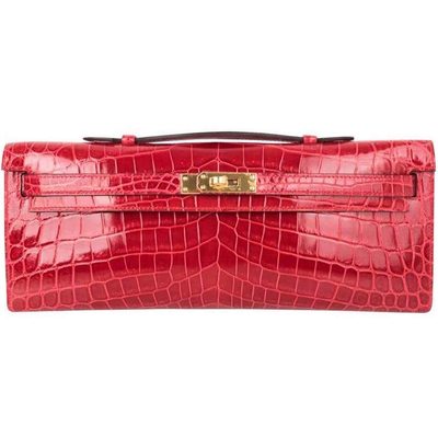 Hermès Kelly Cut Clutch Braise Lisse Crocodile Niloticus GHW