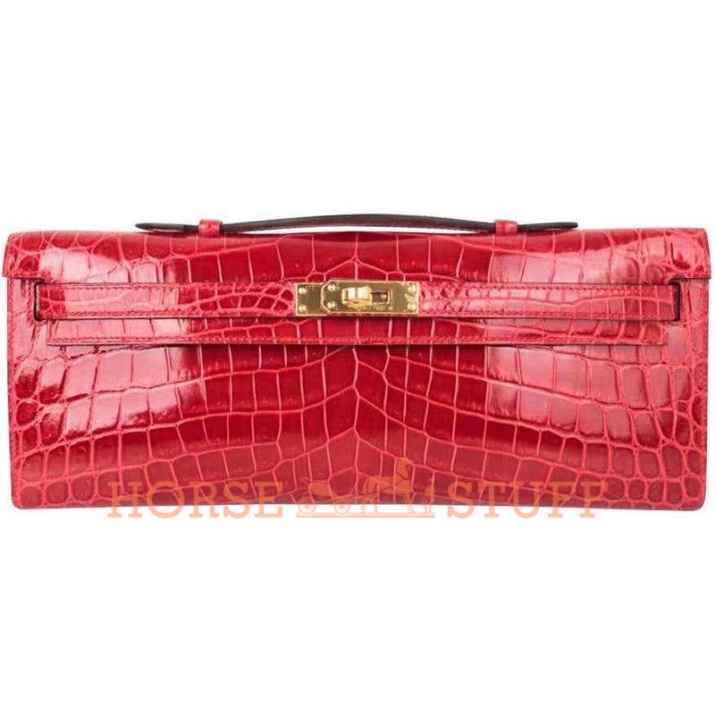 Hermès Kelly Cut Clutch Braise Lisse Crocodile Niloticus GHW