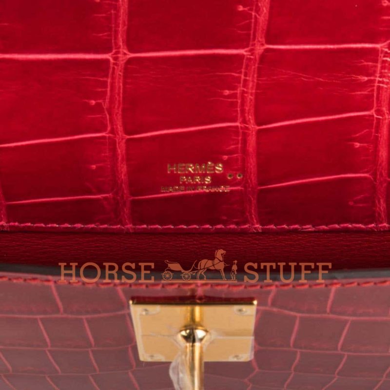 Hermès Kelly Cut Clutch Braise Lisse Crocodile Niloticus GHW