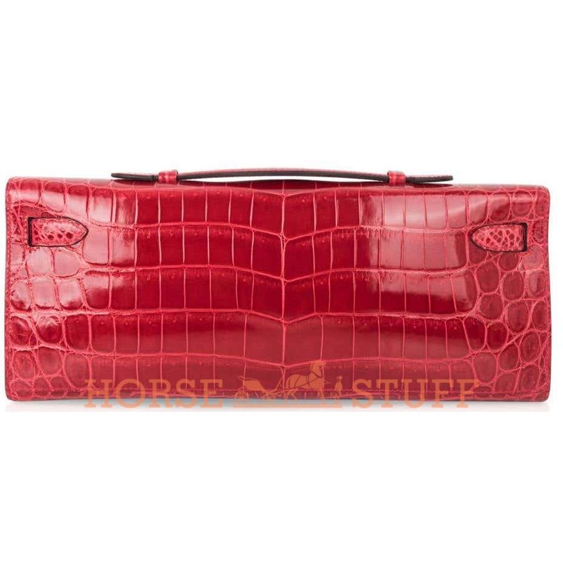 Hermès Kelly Cut Clutch Braise Lisse Crocodile Niloticus GHW