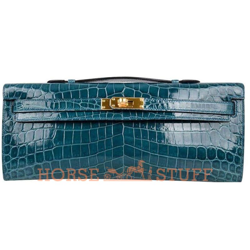 Hermès Kelly Cut Clutch Colvert Lisse Crocodile Niloticus GHW