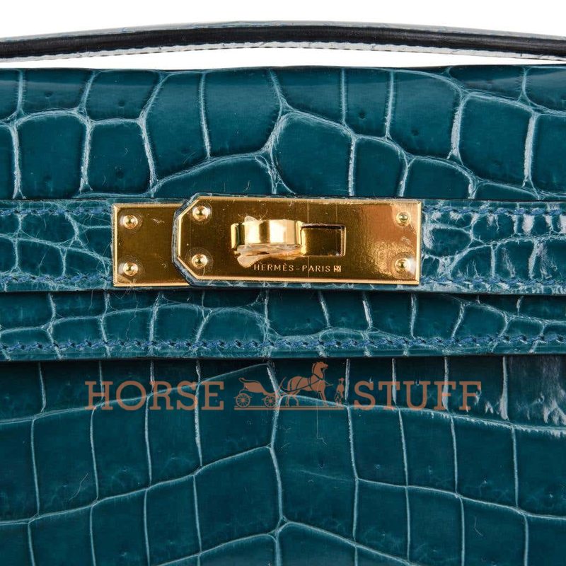 Hermès Kelly Cut Clutch Colvert Lisse Crocodile Niloticus GHW