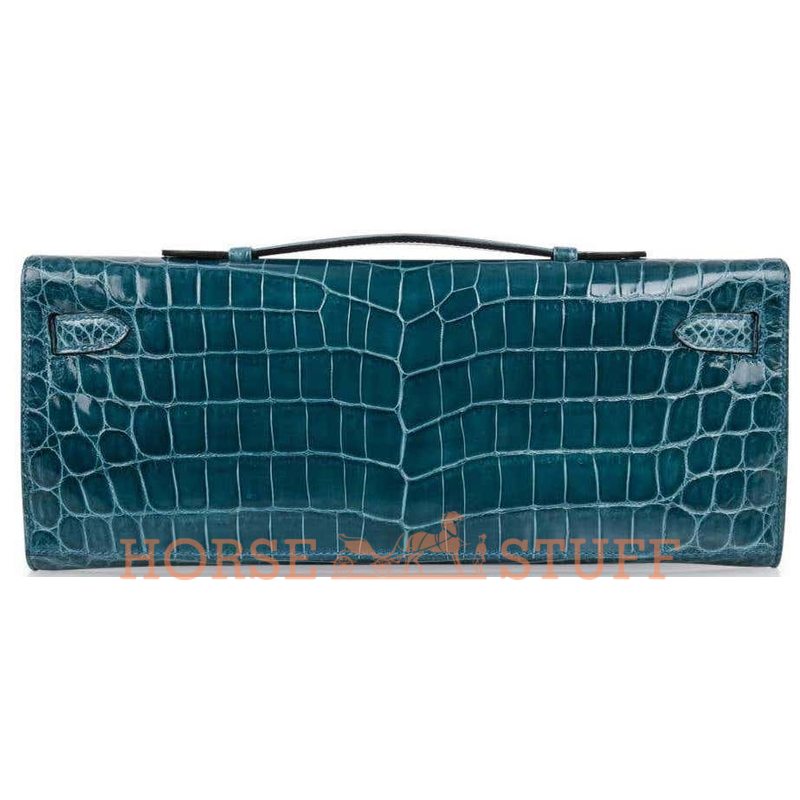 Hermès Kelly Cut Clutch Colvert Lisse Crocodile Niloticus GHW