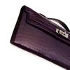 Hermès Kelly Cut Clutch Prune Lisse Crocodile Niloticus PHW