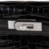 Hermès Kelly Cut Clutch Black Lisse Crocodile Porosus White 18K Gold, Diamonds