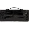 Hermès Kelly Cut Clutch Black Lisse Crocodile Porosus White 18K Gold, Diamonds