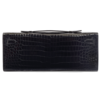 Hermès Kelly Cut Clutch Black Lisse Crocodile Porosus GHW