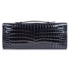 Hermès Kelly Cut Clutch Blue Marine Lisse Crocodile Porosus White 18K Gold, Diamonds