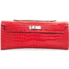 Hermès Kelly Cut Clutch Bougainvillea Lisse Crocodile Porosus PHW