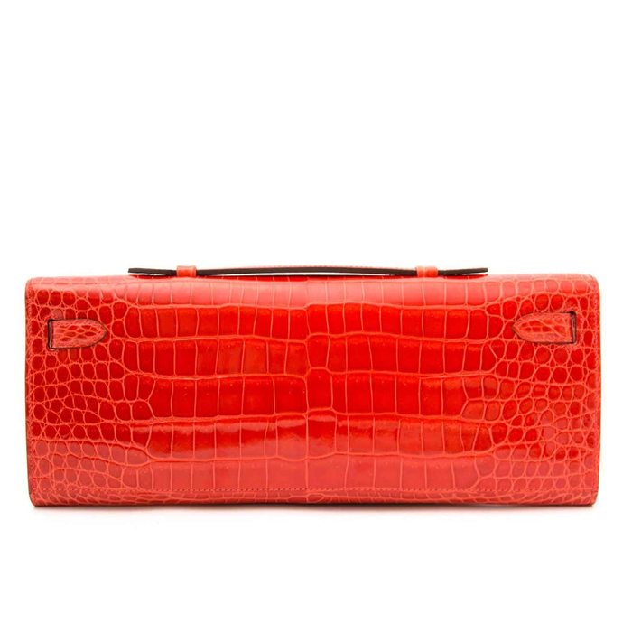 Hermès Kelly Cut Clutch Colvert Lisse Crocodile Niloticus GHW from 100%  authentic materials!