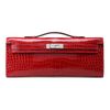 Hermès Kelly Cut Clutch Braise Lisse Crocodile Porosus PHW