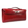 Hermès Kelly Cut Clutch Braise Lisse Crocodile Porosus PHW