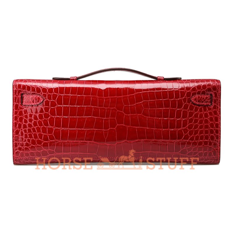 Hermès Kelly Cut Clutch Braise Lisse Crocodile Porosus PHW