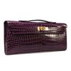 Hermès Kelly Cut Clutch Cassis Lisse Crocodile Porosus GHW