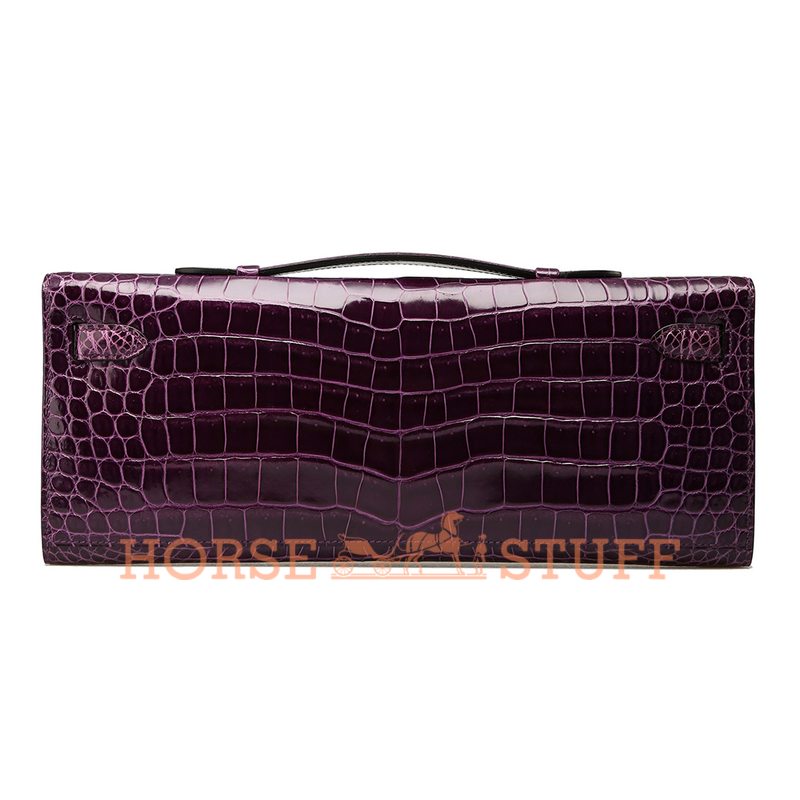 Hermès Kelly Cut Clutch Cassis Lisse Crocodile Porosus GHW