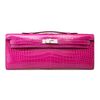 Hermès Kelly Cut Clutch Rose Scheherazade Lisse Crocodile Porosus PHW