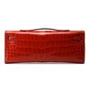 Hermès Kelly Cut Clutch Sanguine Lisse Crocodile Porosus PHW