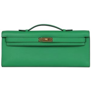 Hermès Kelly Cut Clutch Bambou Swift GHW