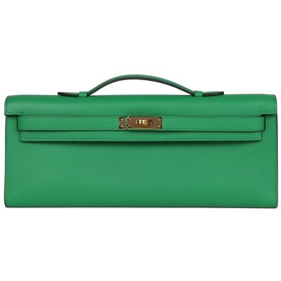 Hermès Kelly Cut Clutch Bambou Swift GHW