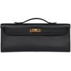 Hermès Kelly Cut Clutch Black Swift GHW