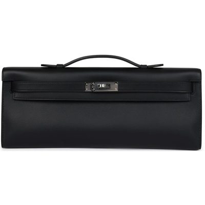 Hermès Kelly Cut Clutch Black Swift PHW