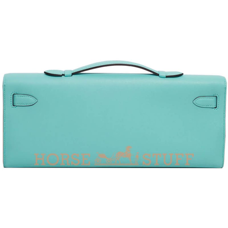 Hermès Kelly Cut Clutch Blue Atoll Swift PHW