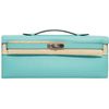 Hermès Kelly Cut Clutch Blue Atoll Swift PHW