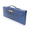 Hermès Kelly Cut Clutch Blue Brighton Swift GHW