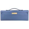 Hermès Kelly Cut Clutch Blue Brighton Swift GHW