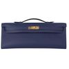 Hermès Kelly Cut Clutch Blue Encre Swift GHW