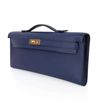 Hermès Kelly Cut Clutch Blue Encre Swift GHW