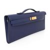 Hermès Kelly Cut Clutch Blue Encre Swift GHW