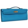 Hermès Kelly Cut Clutch Blue Zanzibar Swift GHW