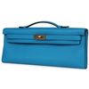 Hermès Kelly Cut Clutch Blue Zanzibar Swift GHW